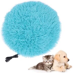 Pet Heating Pad for Cat Dog, Indoor Pet Electric Heated Pad Mat, Plush Pets Electric Blanket USB Charging Four Seasons Heating Constant Temperature for Outside Feral Puppy Kitten