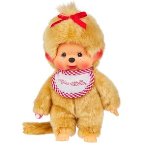 Monchhichi Sekiguchi Beige Boy with Bib - Red/White