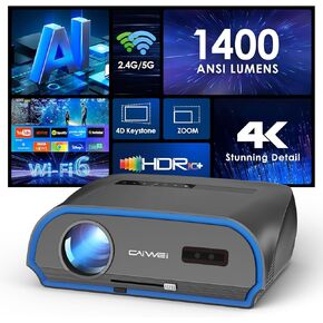 2025 جهاز عرض Smart 4K لعرض ضوء النهار | 1400ansi lumens ، Android TV & WiFi 6 | 300 "مسرح منزلي وأفلام خارجي ، DSP Audio & Bluetooth 5.2 ، HDMI ، USB ، Focus & Keystone ، مثبت على السقف الخلفي