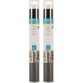 Cricut Premium Vinyl Vinyl (12 "× 48") ، يستمر المادة اللاصقة القوية لمدة 3 سنوات ، مقاومة للأشعة فوق البنفسجية والماء ، مثالية لمشاريع DIY الداخلية الخارجية ، متوافقة مع آلات Cricut ، Black (حزمة 2)