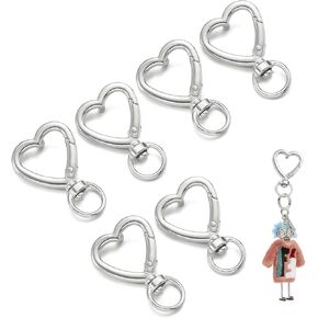 Heart Carabiner Key Ring Clasps لطيف قلب سلسلة مفاتيح على شكل قلب خطاف الخطاف الفضي الفضة الأزياء للأحصاد للمفاتيح المحافظ وحقائب اليد الفريدة