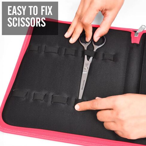 Leather Shear Cases for Hairstylist Holds 10 Grooming or Beauty Shears, Shear Holder (YELLOW) in Kuwait