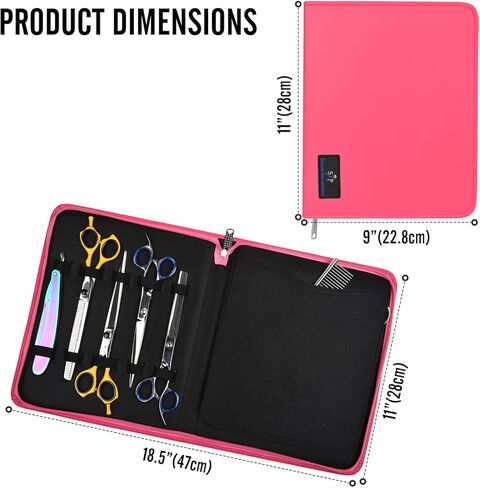 Leather Shear Cases for Hairstylist Holds 10 Grooming or Beauty Shears, Shear Holder (YELLOW) in Kuwait