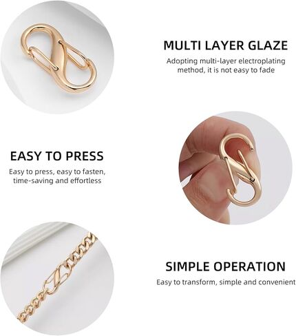 jiesinlov 2 Pcs Bag Chain Shoulder Strap Shortening Buckles,Shorten Strap for Handbag in Kuwait