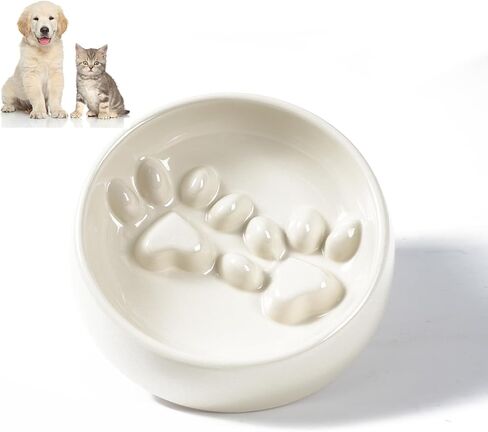 Dog Slow Feeder Bowl Ceramic, Non-Slip Slow Feeder Bowl for Small Medium Dogs & Cats, Puzzle Puppy Food Dish for Fast Eater in Kuwait