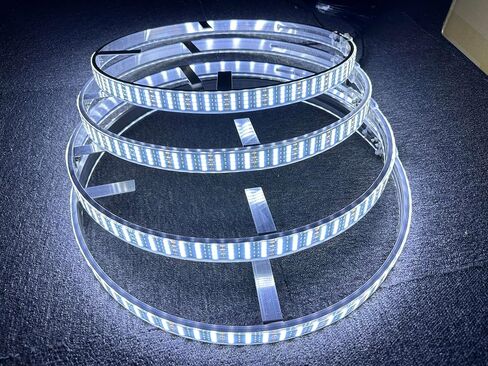 SDO 17.5" Quad Row Pure White Rim Lights Breathe/Flashing LED Illuminated Wheel Ring Light Switch & Remote Ctrl Wheel Well Light Strobe Tire Light for Car Truck Vehical in Kuwait