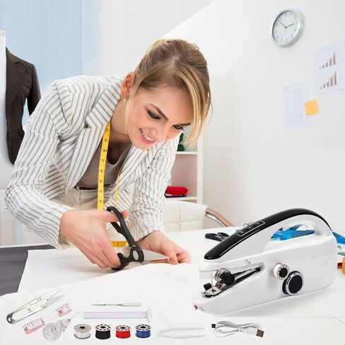 Handheld Sewing Machine for Quick Stitching, Easy to Operate Mini Portable Hand Sewing Machine for Beginners with Sewing Kit, Ideal for Home, Travel, and DIY (Sewing Kit A) in Saudi Arabia