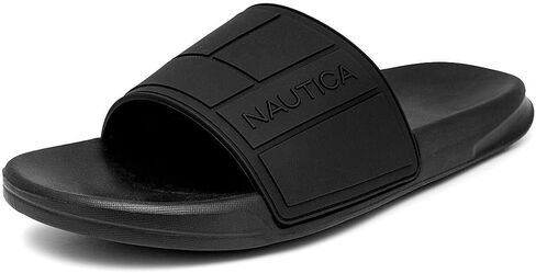 Nautica Men's Open Toe Slide Sandals - Comfortable Indoor & Outdoor Shower Slippers in Kuwait