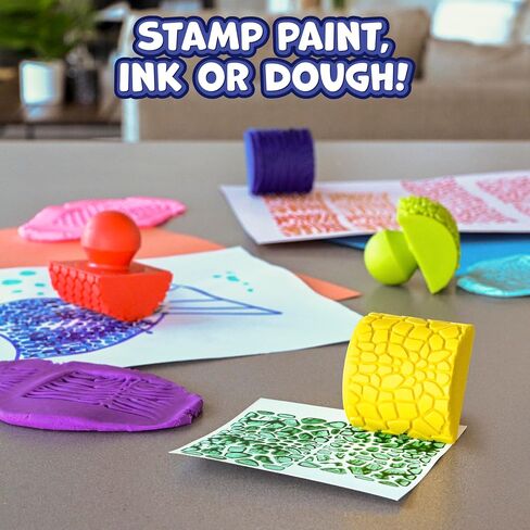 جاهز 2 Learn Paint & Dough Animal Rockers - مجموعة من 4 قوام - ملحقات PlayDough - لوازم فنية سهلة القوس - طوابع الطلاء للأطفال - أدوات الطين للأطفال in Kuwait