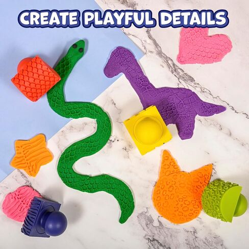 جاهز 2 Learn Paint & Dough Animal Rockers - مجموعة من 4 قوام - ملحقات PlayDough - لوازم فنية سهلة القوس - طوابع الطلاء للأطفال - أدوات الطين للأطفال in Kuwait