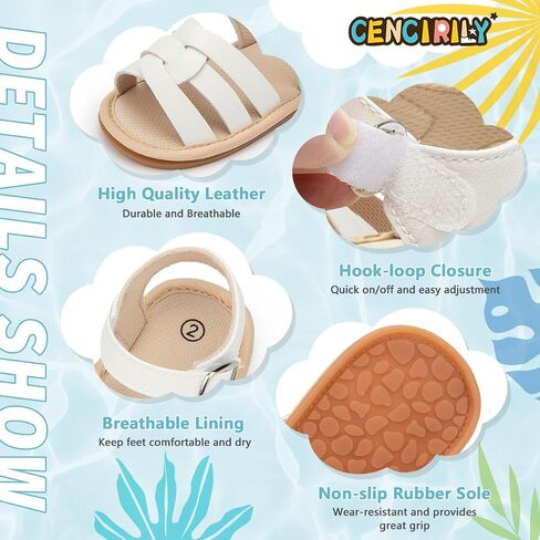 CENCIRILY Infant Baby Girls Boys Sandals Summer Beach Outdoor Bowknot Soft Rubber Sole Toddler Princess Dress Flats Walking Shoes in Kuwait