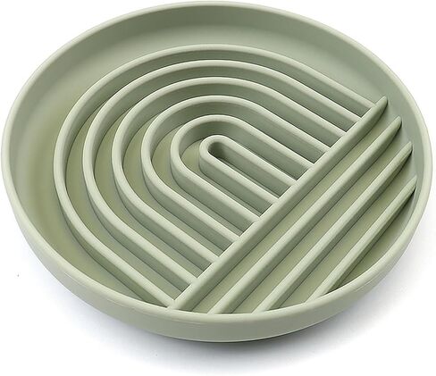 YINGFAN Slow Feeder Dog Bowls, Silicone Non-Slip Dog Slow Feeder Bowl, Puzzle Slow Eating Bowl for Medium to Small Dogs, Easy to Clean & Dishwasher Safe, 2 Cup, Green in Kuwait
