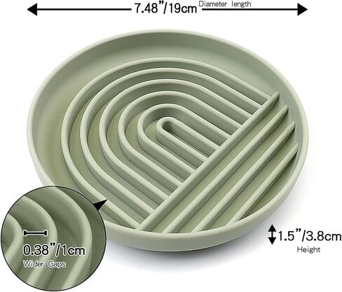 YINGFAN Slow Feeder Dog Bowls, Silicone Non-Slip Dog Slow Feeder Bowl, Puzzle Slow Eating Bowl for Medium to Small Dogs, Easy to Clean & Dishwasher Safe, 2 Cup, Green in Kuwait