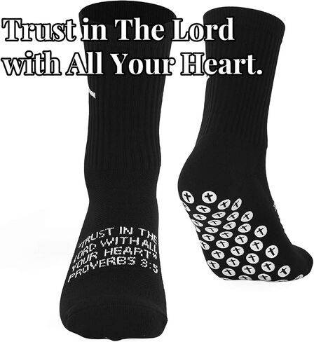 Cross Grip Soccer Socks - Anti-Slip Grips Sports Sock with Breathable Thickened Sole for Football Basketball Volleyball and Bodybuilding Available for US 6-13 in Saudi Arabia