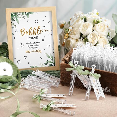 405 PCS BRADBLES Bubbles مجموعة تشمل صخور القلب فقاعات الفقاعات إرسال بطاقات هدية علامات الخشب أشرطة إطار الخشب لحفل الزفاف إرسال حفلات الحفلات (SAGE GREEN) in Kuwait