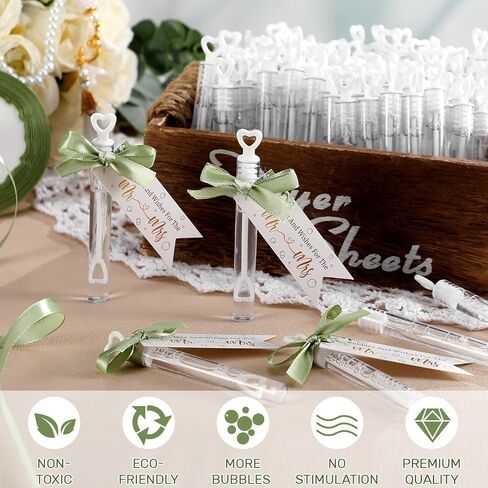 405 PCS BRADBLES Bubbles مجموعة تشمل صخور القلب فقاعات الفقاعات إرسال بطاقات هدية علامات الخشب أشرطة إطار الخشب لحفل الزفاف إرسال حفلات الحفلات (SAGE GREEN) in Kuwait