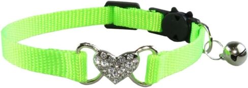 Heart Bling Cat Collar with Safety Belt and Bell Adjustable 7.5-12.5 inches for Kitten Cats,Breakaway Kitten Collar,Pet Supplies Accessories (Purple) in Kuwait