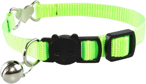 Heart Bling Cat Collar with Safety Belt and Bell Adjustable 7.5-12.5 inches for Kitten Cats,Breakaway Kitten Collar,Pet Supplies Accessories (Purple) in Kuwait