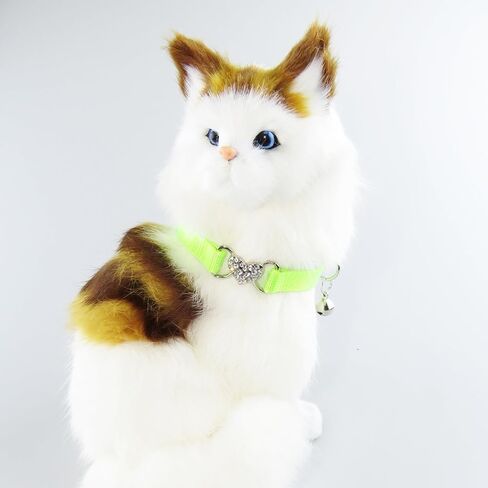 Heart Bling Cat Collar with Safety Belt and Bell Adjustable 7.5-12.5 inches for Kitten Cats,Breakaway Kitten Collar,Pet Supplies Accessories (Purple) in Kuwait