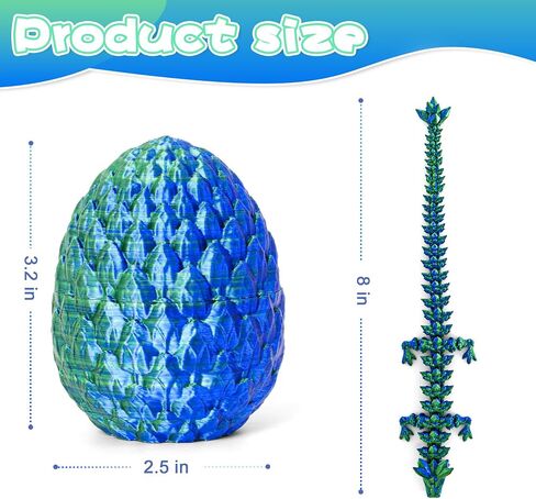ثلاثية الأبعاد المطبوعة Dragon Egg - سلة عيد الفصح ، هدية لعبة تململ للأطفال والكبار (متعدد الألوان) in Kuwait