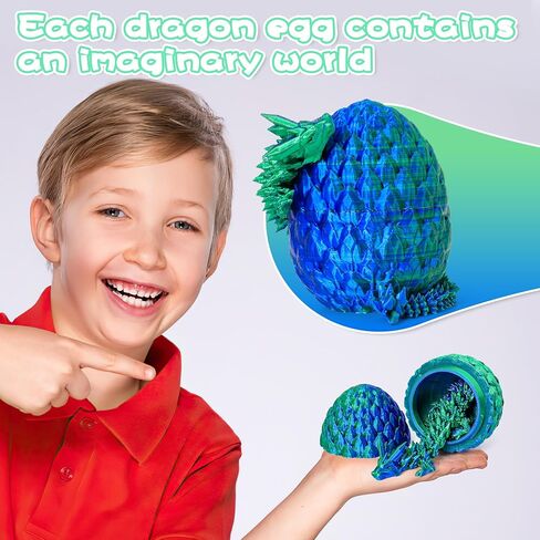 ثلاثية الأبعاد المطبوعة Dragon Egg - سلة عيد الفصح ، هدية لعبة تململ للأطفال والكبار (متعدد الألوان) in Kuwait