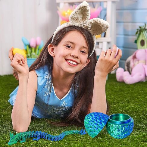 ثلاثية الأبعاد المطبوعة Dragon Egg - سلة عيد الفصح ، هدية لعبة تململ للأطفال والكبار (متعدد الألوان) in Kuwait