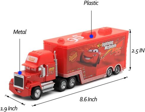 Car 2 3 Toys, Truck and Car Set, Movie Car, Metal and Plastic Material, Children's Christmas and Birthday Gifts (Mack Truck Uncle) in Saudi Arabia