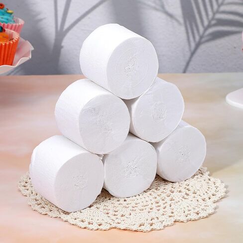 COBEE CREPE Paper Paperers ، 6 Rolls/492ft Paper Paper Streamer Roll for Paper Crafts Party Surpleer Decortings لعيد ميلاد العازبة الطفل الدش الزفاف عيد الميلاد العام الجديد (أبيض) in Kuwait