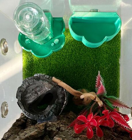 Jumping Spider Water Dispenser, Magnetic Hanging Feeder Dish with Cleaning Brush and Tweezers,Fits for Jumping Spiders,Arboreal Animals, and Other Small Animal Accessories (Black, 8ml) in Kuwait