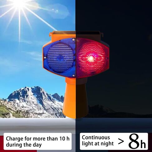 Solar Strobe Warning Light,High Bright Outdoor LED Flashing Light Waterproof, 2 Mode Construction Safety Traffic Light, Red & Blue Flash Light for Construction Traffic Safety Sign Traffic Dock in Saudi Arabia