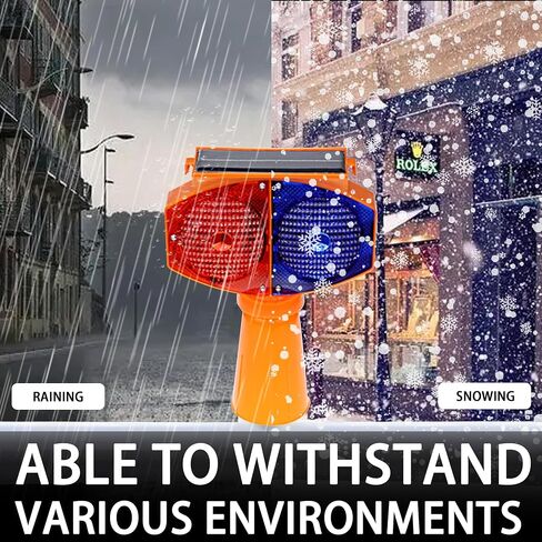 Solar Strobe Warning Light,High Bright Outdoor LED Flashing Light Waterproof, 2 Mode Construction Safety Traffic Light, Red & Blue Flash Light for Construction Traffic Safety Sign Traffic Dock in Saudi Arabia