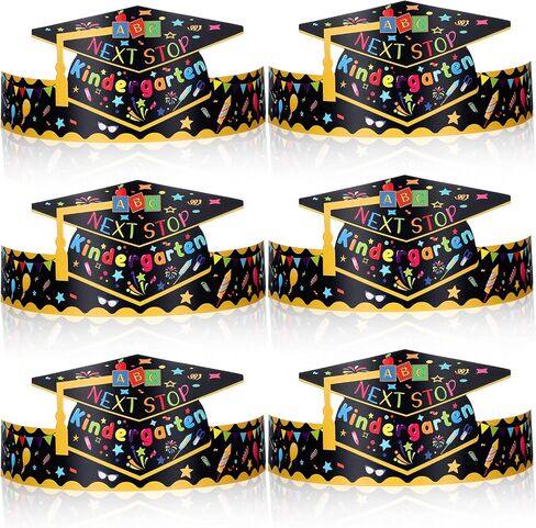60 Pcs Preschool Paper Graduation Crown for Kids Graduation Caps Hats for Students Grad Decorations in Kuwait
