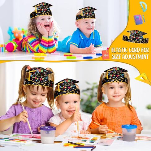 60 Pcs Preschool Paper Graduation Crown for Kids Graduation Caps Hats for Students Grad Decorations in Kuwait