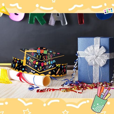 60 Pcs Preschool Paper Graduation Crown for Kids Graduation Caps Hats for Students Grad Decorations in Kuwait