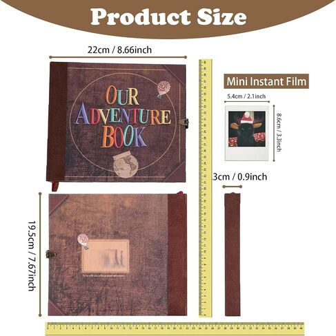 Our Adventure Book Scrapbook, Photo Album 146-Page, Retro Embossed Travel Scrapbook, Up Memory Book for Couples, Gifts, Anniversary, Wedding (8.9 * 7.7 in) in Saudi Arabia