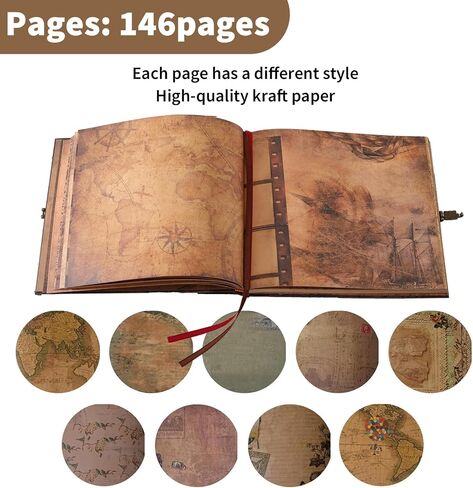 Our Adventure Book Scrapbook, Photo Album 146-Page, Retro Embossed Travel Scrapbook, Up Memory Book for Couples, Gifts, Anniversary, Wedding (8.9 * 7.7 in) in Saudi Arabia