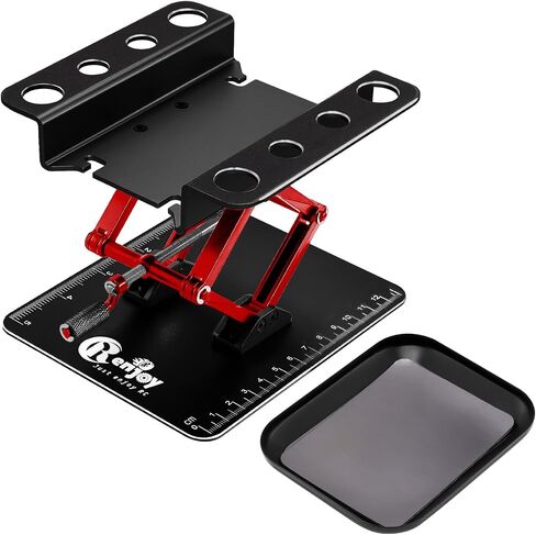 RC Car Work Stand Aluminum Repair Workstation Lift Lower with Screw Tray for Traxxas TRX4 Axial Arrma Redcat Losi 1/8 1/10 1/12 1/14 1/16 1/18 1/24 RC Car Tool Set (Red) in Saudi Arabia
