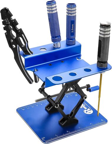 RC Car Work Stand Aluminum Repair Workstation Lift Lower with Screw Tray for Traxxas TRX4 Axial Arrma Redcat Losi 1/8 1/10 1/12 1/14 1/16 1/18 1/24 RC Car Tool Set (Red) in Saudi Arabia