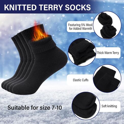 8 Pcs Winter Warm Set for Men Black Knitted Beanie Earflap Cap Touchscreen Half Finger Glove Scarf Socks in Kuwait