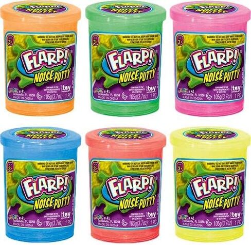 Ja-Ru Flarp Noise Pitty for Kids Cloud & Scated (وحدة واحدة باللون المتنوع) | صانع الضوضاء FARRT SLIME ، معجون سحابة ناعمة بألوان النيون لعبة الإجهاد الكبير للبنين والبنات والبالغين. in Kuwait