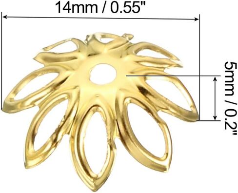 أغطية حبة زهرة Patikil ، 100pcs 14x5mm جوفاء الفواصل المعدنية حبة نهاية حبة من أجل المجوهر in Kuwait