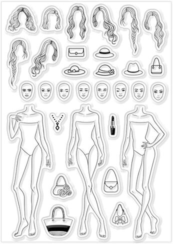 CHGCRAFT FRASINABLE امرأة سيليكون صافية لصنع البطاقات ، DIY SCRAPBOOKING ، زخرفة ألبوم الصور - خلفية شفافة ، 4.3x6.3inch in Kuwait