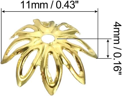 أغطية حبة زهرة Patikil ، 100pcs 14x5mm جوفاء الفواصل المعدنية حبة نهاية حبة من أجل المجوهر in Kuwait
