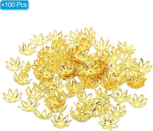 أغطية حبة زهرة Patikil ، 100pcs 14x5mm جوفاء الفواصل المعدنية حبة نهاية حبة من أجل المجوهر in Kuwait