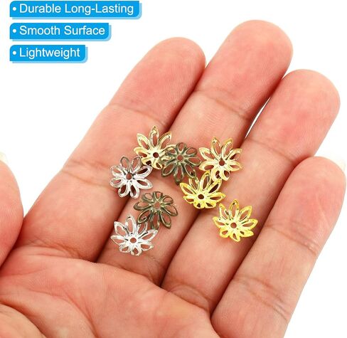 أغطية حبة زهرة Patikil ، 100pcs 14x5mm جوفاء الفواصل المعدنية حبة نهاية حبة من أجل المجوهر in Kuwait