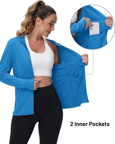 TACVASEN Women's Sun Hoodies Lightweight Jacket for Women Zip Up UPF 50+ UV Shirt Long Sleeves in Saudi Arabia