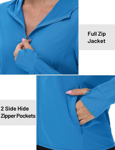 TACVASEN Women's Sun Hoodies Lightweight Jacket for Women Zip Up UPF 50+ UV Shirt Long Sleeves in Saudi Arabia