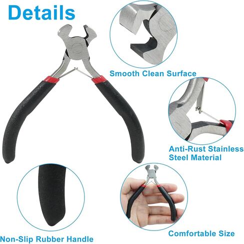 9.5cm/3.74" End Cutting Pliers for Jewelry Making, Bull Nose Pliers, Fret Wire Cutter, Nail Puller Tool for Carpenter, End Nippers for Zipper Install Stops, Wire Cutting in Kuwait