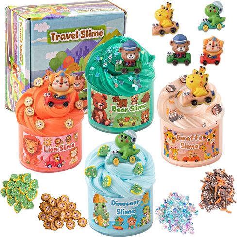 4 Pack Autumn Butter Slime, Super Soft & Non-Sticky Slime Kit for Girls & Boys, Slime Party Favors for Kids, Sensory Toys Holiday Birthday Easter Hallowmas Christmas Girls Gifts & Boys Gifts in Saudi Arabia