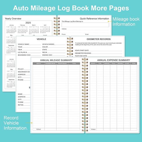 Auto Mileage Log Book – Vehicle Maintenance Log Book, Miles Log Book for Car with Odometer,Expense,Gas Consumption & Lubrication,Repairs and Accessories, 5.8" x 8.5", Teal Floral in Saudi Arabia